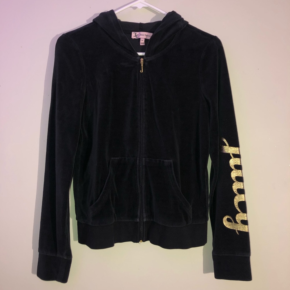 JUICY COUTURE VELOUR ZIP UP SWEATER